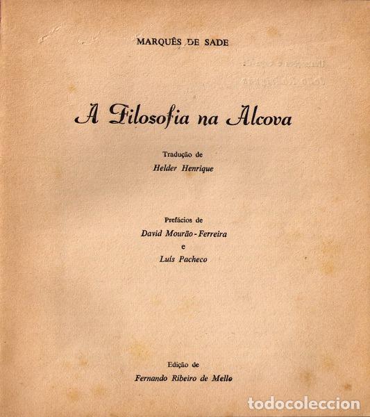 Libros antiguos: SADE. (Marqu&ecirc;s de) - A FILOSOFIA NA ALCOVA. - Foto 2