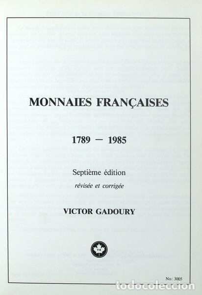 Old books: MONNAIES FRAN&Ccedil;AISES. 1789-1985.