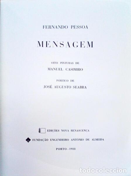Libros antiguos: PESSOA. (Fernando) - MENSAGEM. - Foto 2