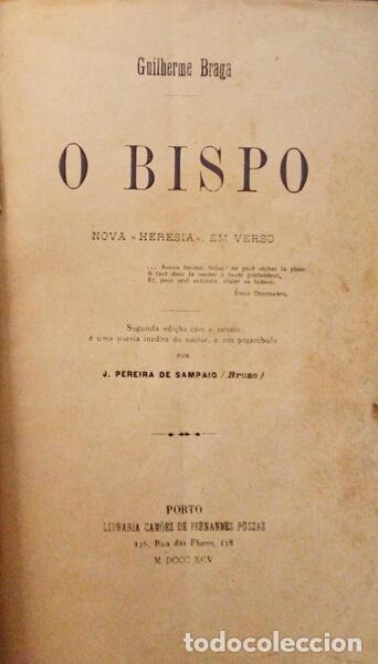 Libros antiguos: BRAGA. (Guilherme) - O BISPO. - Foto 1
