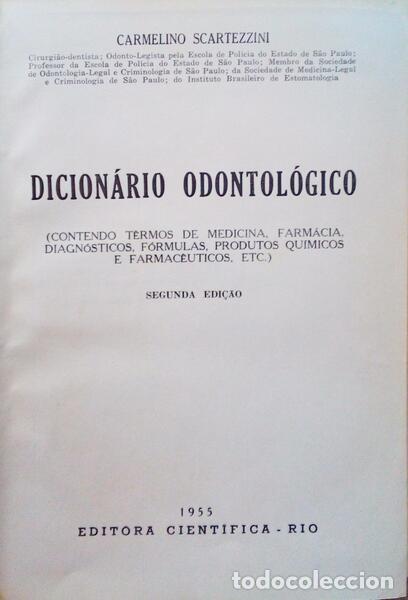 Libri antichi: SCARTEZZINI. (Carmelino) - DICION&Aacute;RIO ODONTOL&Oacute;GICO.