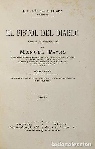 Libros antiguos: PAYNO. (Manuel) - EL FISTOL DEL DIABLO. - Foto 1