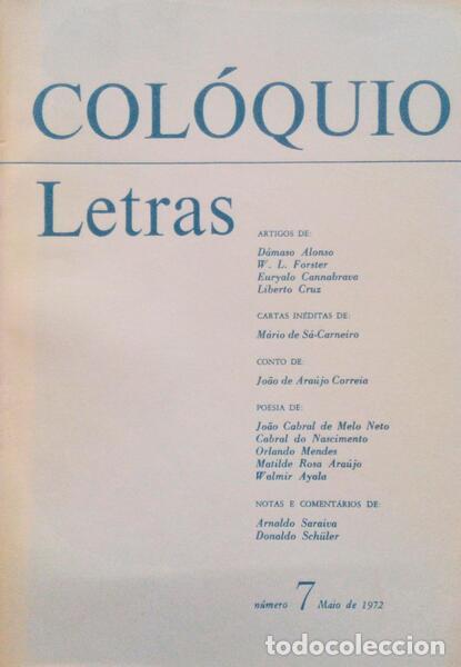 Libri antichi: COL&Oacute;QUIO LETRAS, N.&ordm; 7, MAIO 1972.