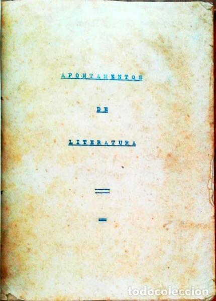 Libri antichi: APONTAMENTOS DE LITERATURA.