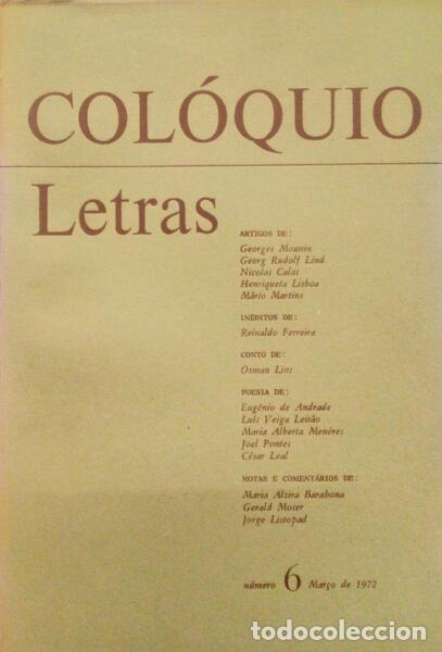 Libri antichi: COL&Oacute;QUIO LETRAS, N.&ordm; 6, MAR&Ccedil;O 1972.