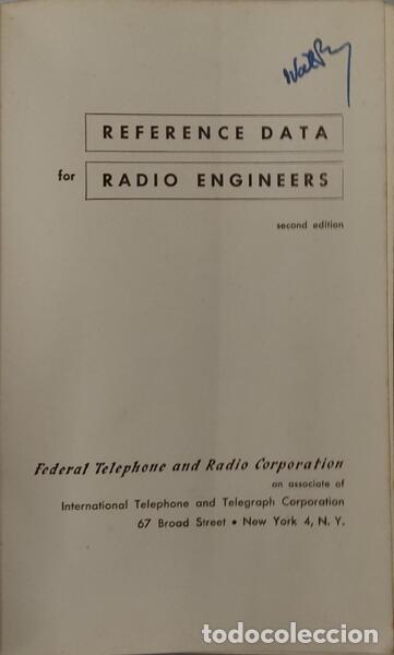 Libros antiguos: REFERENCE DATA FOR RADIO ENGINEERS. - Foto 1