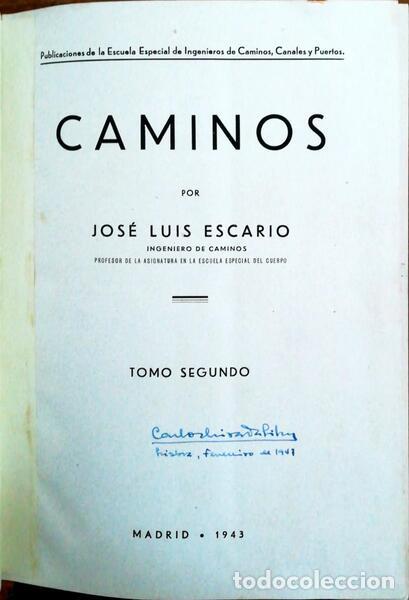 Libros antiguos: ESCARIO. (Jos&eacute; Luis) - CAMINOS. - Foto 2