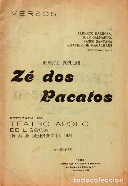 Libri antichi: BARBOSA. (Alberto) - Z&Eacute; DOS PACATOS.
