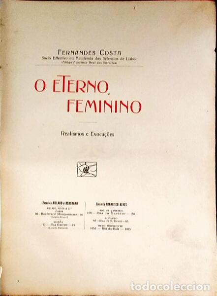 Old books: FERNANDES COSTA. - O ETERNO FEMININO.