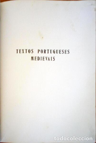 Old books: CORREIA DE OLIVEIRA E SAAVEDRA MACHADO. - TEXTOS PORTUGUESES MEDIEVAIS.