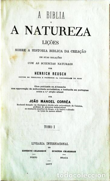 Libros antiguos: REUSCH. (Henrich) - A BIBLIA E A NATUREZA. - Foto 1