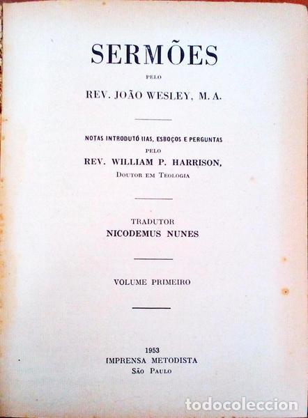 Antiquarische B&uuml;cher: WESLEY. (Jo&atilde;o) - SERM&Otilde;ES PELO REV. JO&Atilde;O WESLEY, M.A.