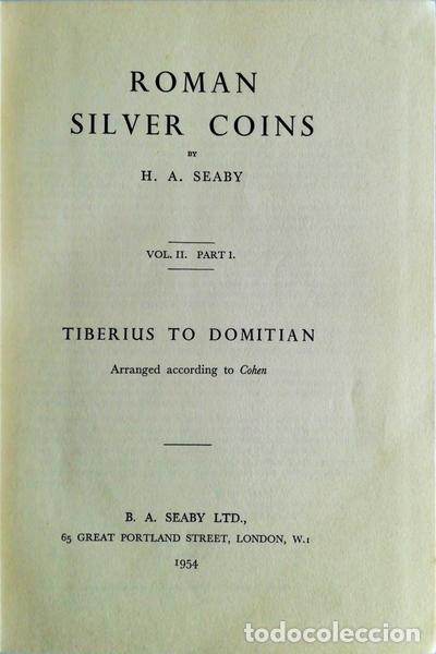 Old books: SEABY. (H.A.) - ROMAN SILVER COINS [VOL II, PART I].