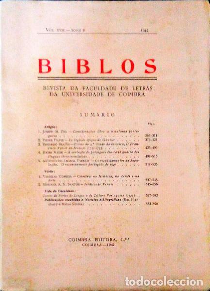 Old books: BIBLOS, TOMO II - VOL XVIII.