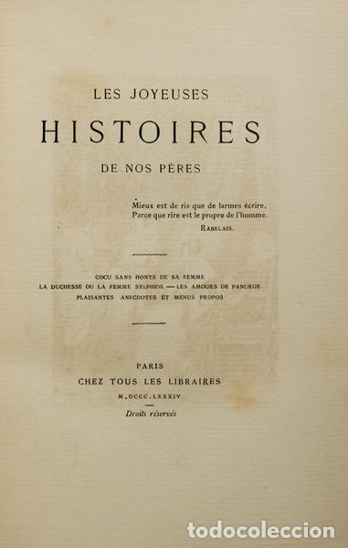 Old books: JOYEUSES (LES) HISTOIRES DE NOS P&Egrave;RES. [3 VOLS.]