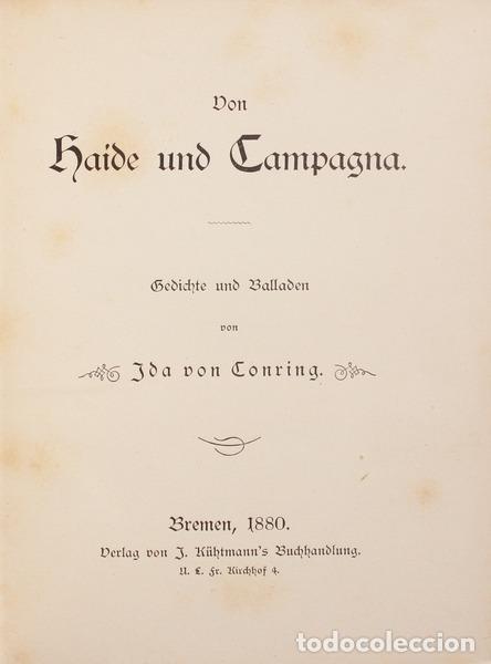 Old books: CONRING. (Ida von) - VON HAIDE UND CAMPAGNA.