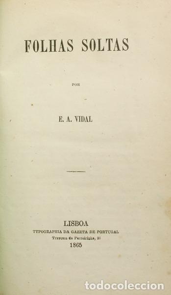 Libros antiguos: VIDAL. (E. A.) - FOLHAS SOLTAS. - Foto 1