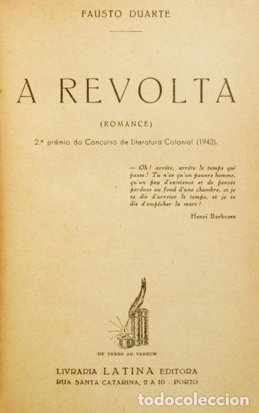 Libros antiguos: DUARTE. (Fausto) - A REVOLTA. - Foto 1