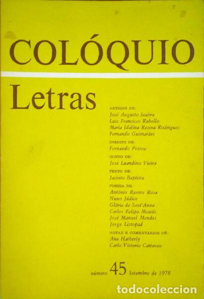 Libros antiguos: COL&Oacute;QUIO LETRAS, N.&ordm; 45, SETEMBRO 1978. - Foto 1
