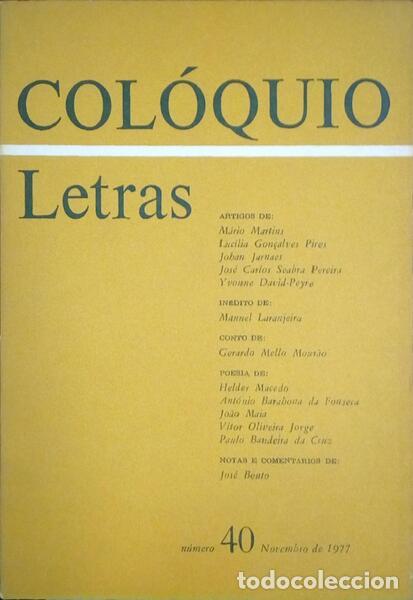 Libri antichi: COL&Oacute;QUIO LETRAS, N.&ordm; 40, NOVEMBRO 1977.