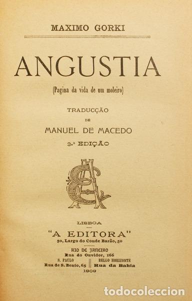 Libros antiguos: GORKI. (M&aacute;ximo) - ANGUSTIA. - Foto 1