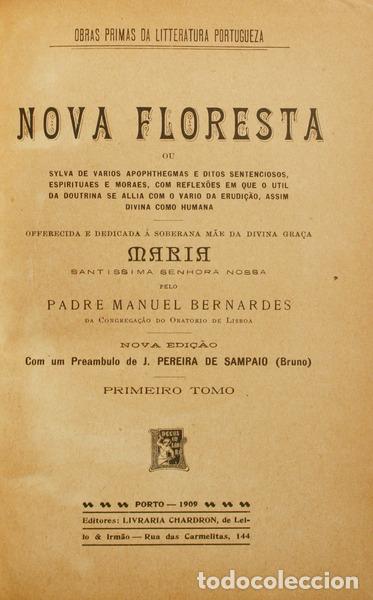 Libros antiguos: BERNARDES. (Padre Manuel) - NOVA FLORESTA. [4 VOLUMES] - Foto 1
