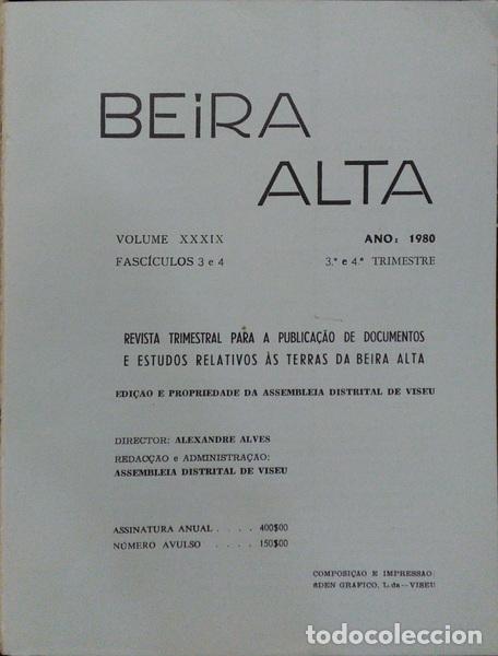 Antiquarische B&uuml;cher: BEIRA ALTA,VOL. XXXIX, FASC&Iacute;CULOS 3-4, 3.&ordm;-4.&ordm; TRIMESTRE 1980.