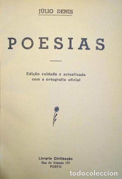 Libros antiguos: DINIS. (J&uacute;lio) - POESIAS.
