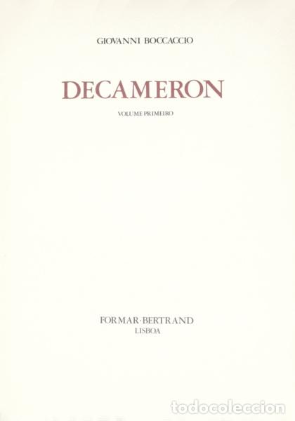 Libros antiguos: BOCCACCIO. (Giovanni) - DECAMERON. [5 VOLS.] - Foto 1