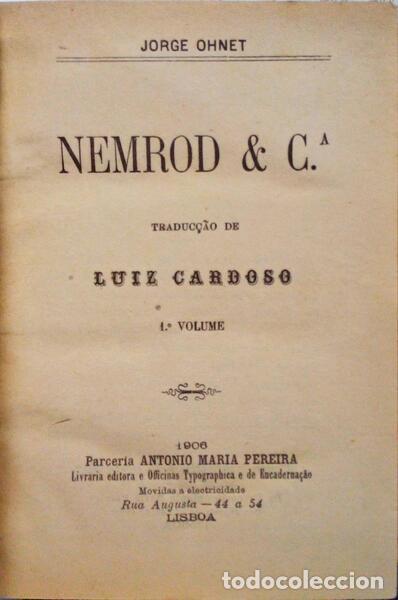 Libros antiguos: OHNET. (Jorge) - NEMROD & C.&ordf;. - Foto 1