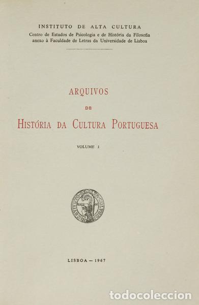 Libros antiguos: ARQUIVOS DE HIST&Oacute;RIA DA CULTURA PORTUGUESA. [3 VOLS.]