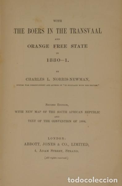 Antiquarische B&uuml;cher: NORRIS-NEWMAN. (Charles L.) - WITH THE BOERS IN THE TRANSVAAL AND ORANGE FREE STATE IN 1880-1.