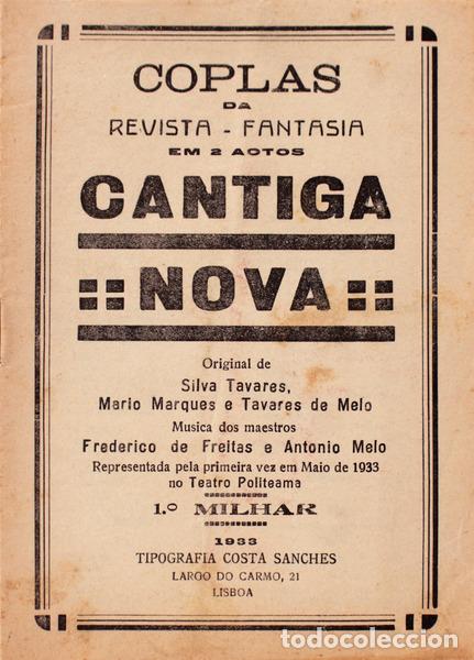 Libros antiguos: SILVA TAVARES. e outros. - CANTIGA NOVA. - Foto 1
