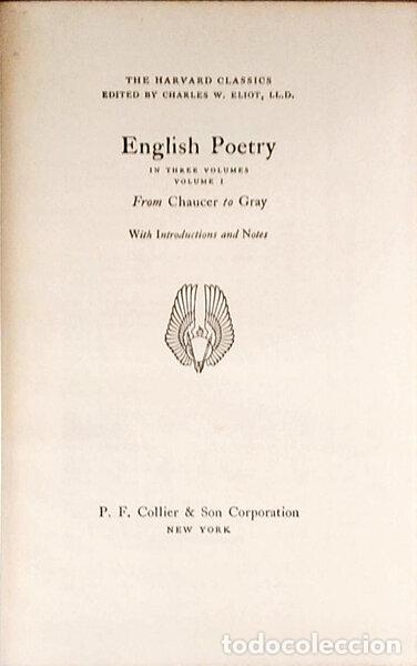 Libri antichi: ENGLISH POETRY. [ANTOLOGIA S&Eacute;CULO XIV A XX]