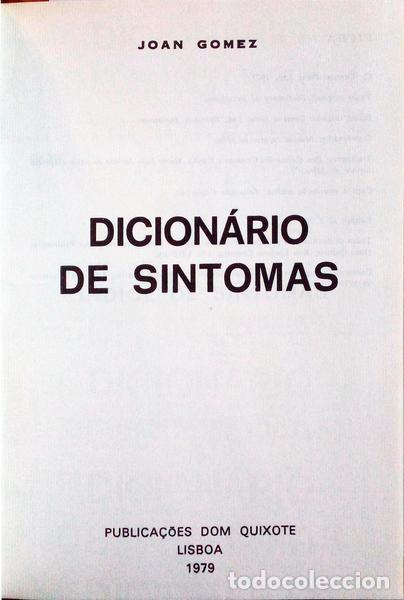 Libros antiguos: GOMEZ. (Joan) - DICION&Aacute;RIO DE SINTOMAS. - Foto 1