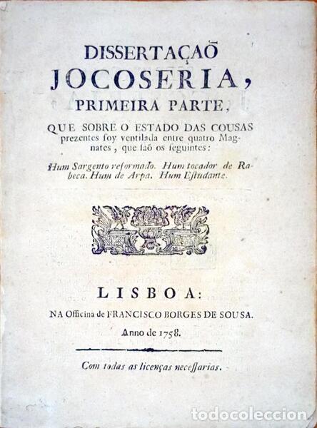 Antiquarische B&uuml;cher: DISSERTA&Ccedil;&Atilde;O JOCOSERIA, PRIMEIRA PARTE.