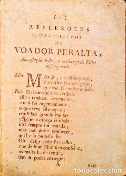 Libri antichi: REFLEXOENS FEITAS PELOS PAIS DO VOADOR PERALTA.