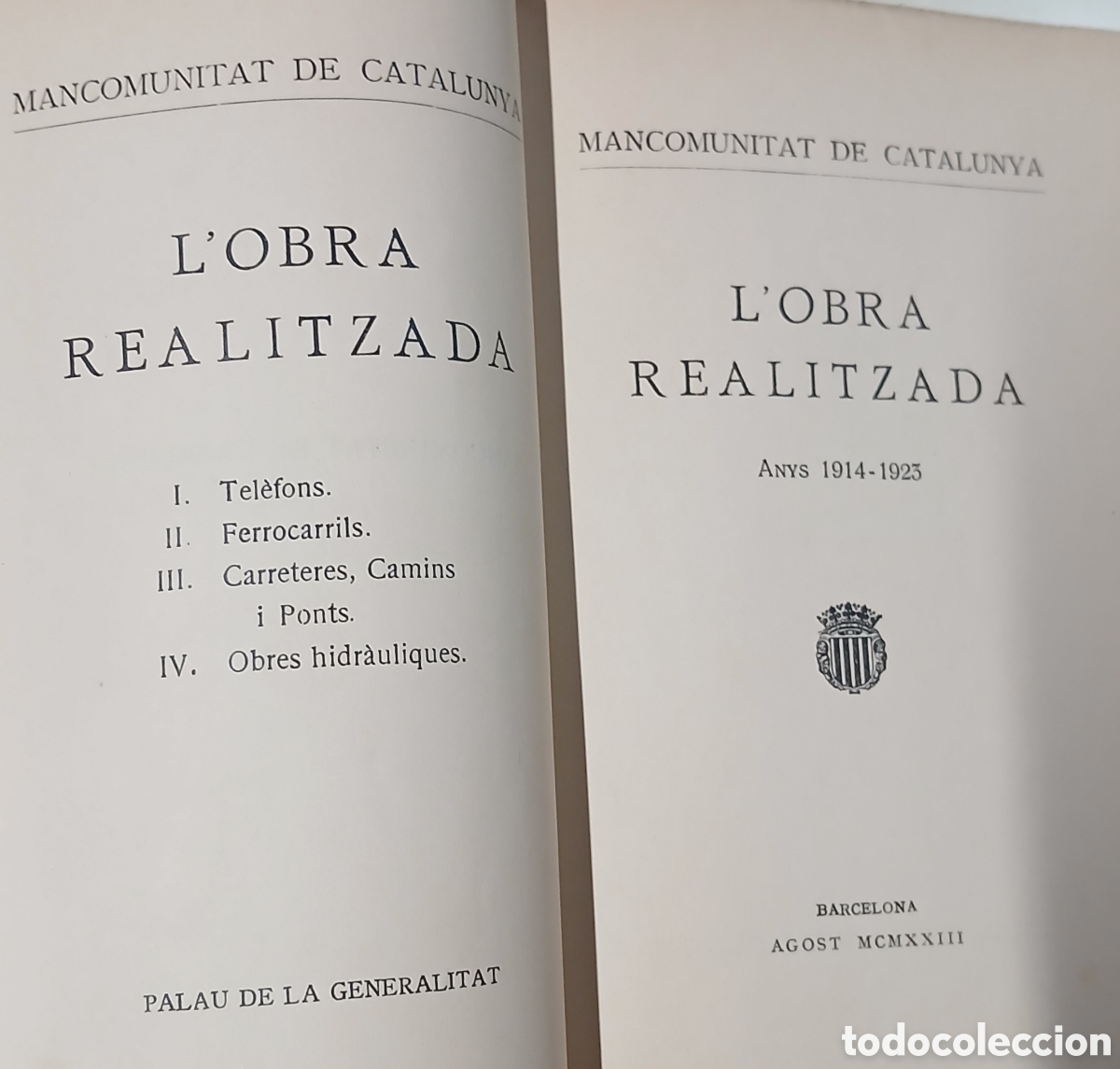 Libros antiguos: Mancomunitat de Catalunya, lobra realitzada34 - Foto 2