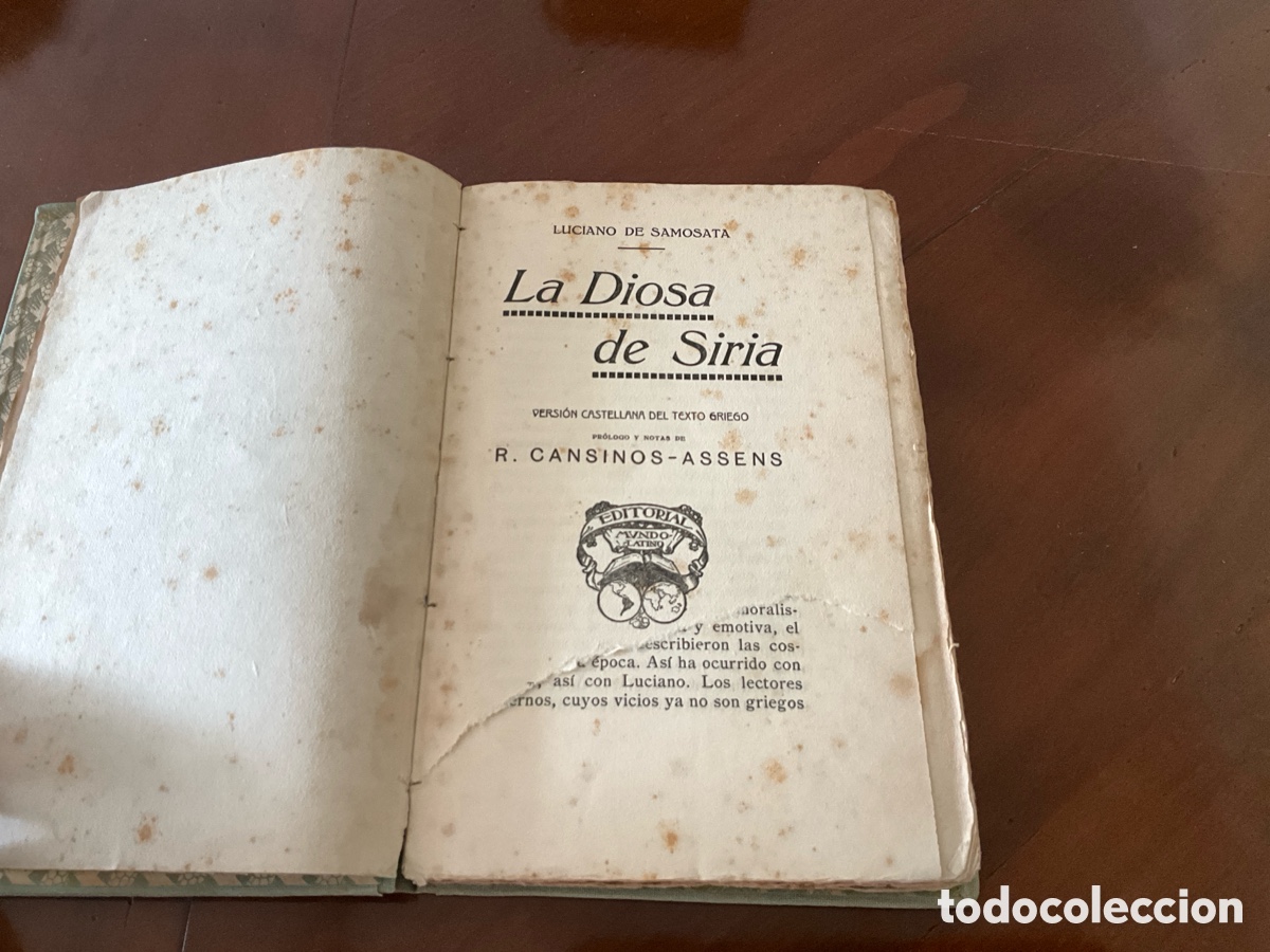 Libros antiguos: La Diosa de Siria. Luciano - Foto 2