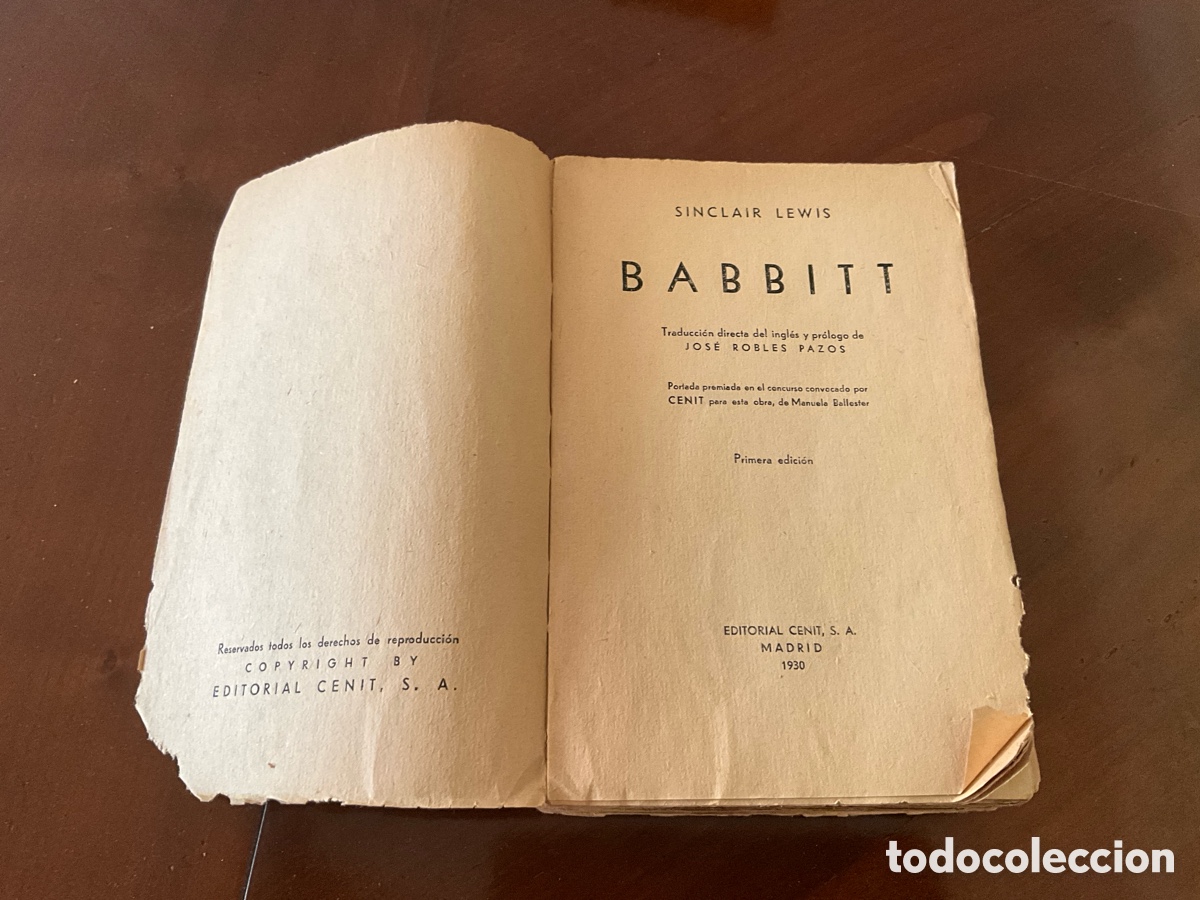 Libros antiguos: Babbitt. 1930. Primera edici&oacute;n - Foto 1