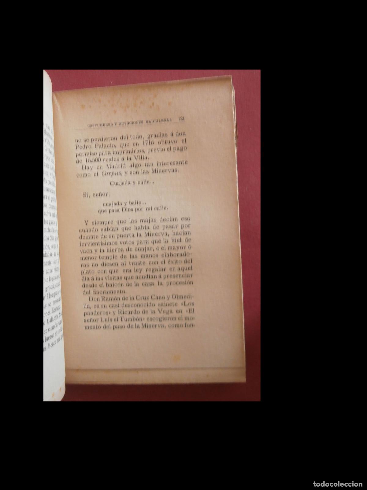 Libros antiguos: Costumbre y devociones madrile&ntilde;as. Pedro de R&eacute;pide - Foto 2