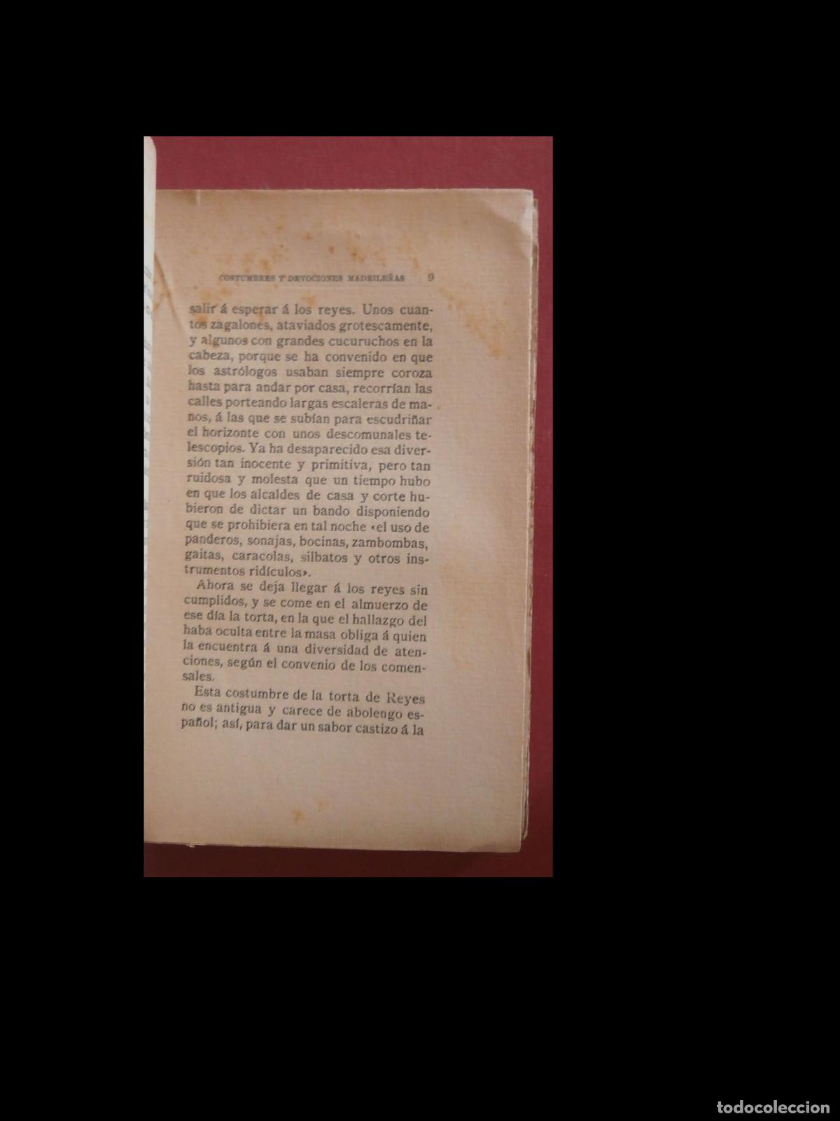 Libros antiguos: Costumbre y devociones madrile&ntilde;as. Pedro de R&eacute;pide - Foto 3