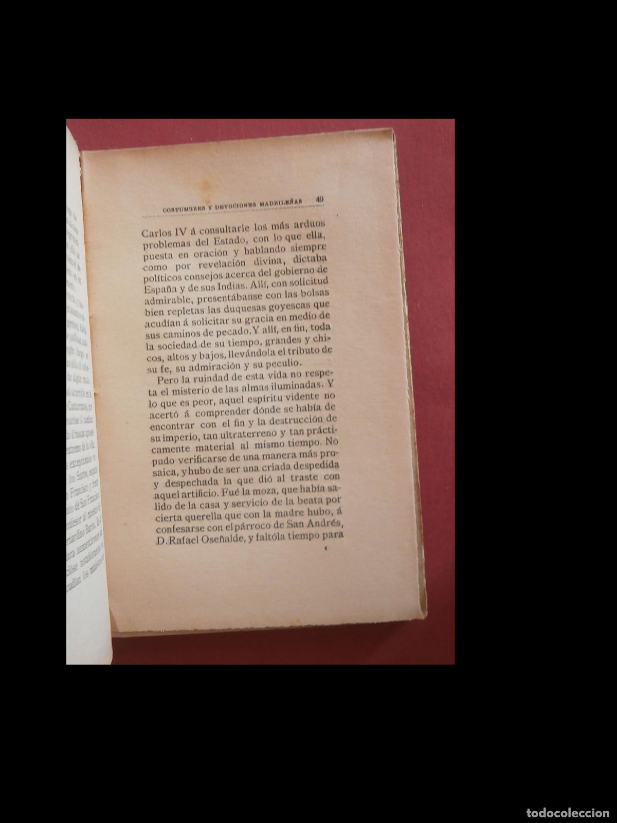 Libros antiguos: Costumbre y devociones madrile&ntilde;as. Pedro de R&eacute;pide - Foto 4