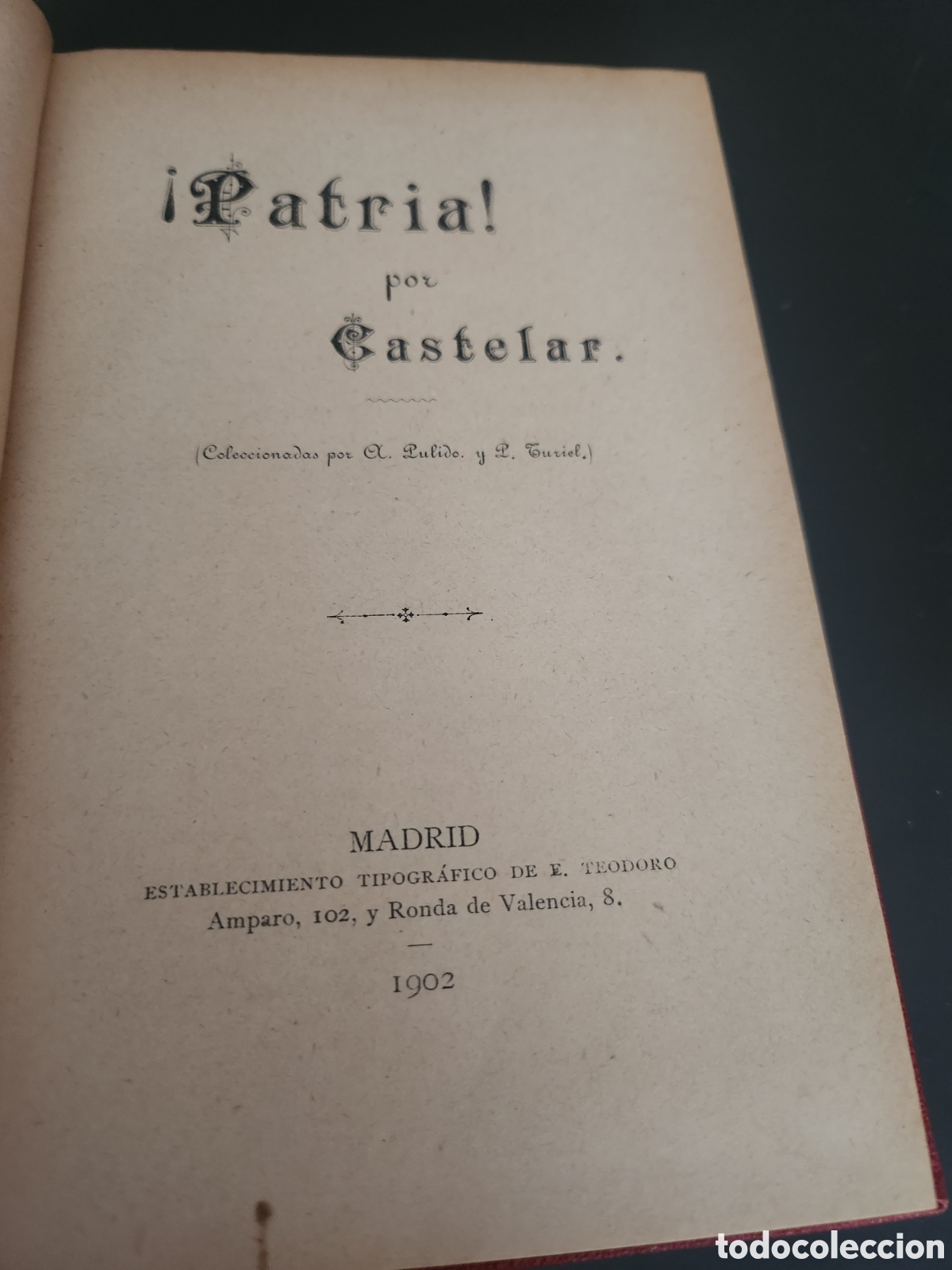 Libros antiguos: Patria por Castelar 1902 - Foto 2