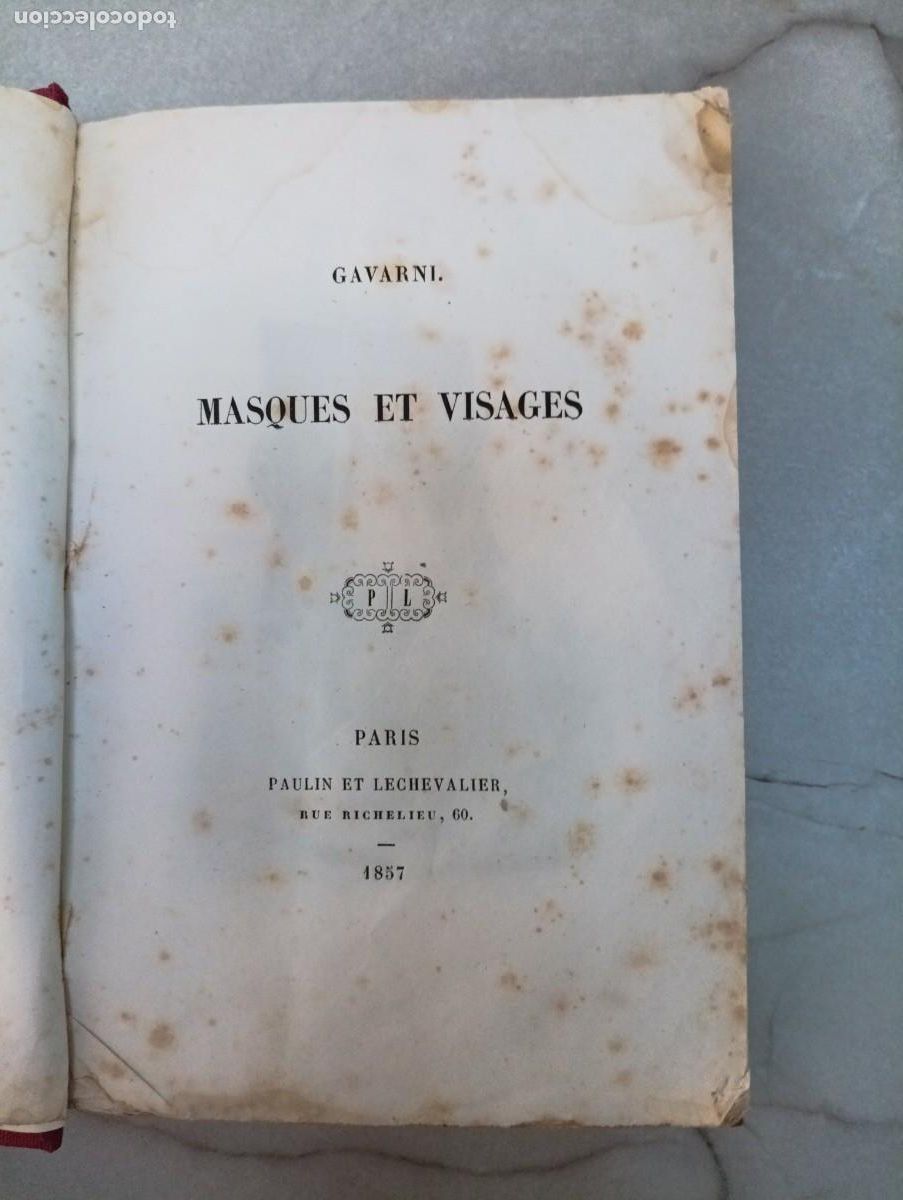 Libros antiguos: Masques et visages. Gavarni - Foto 3