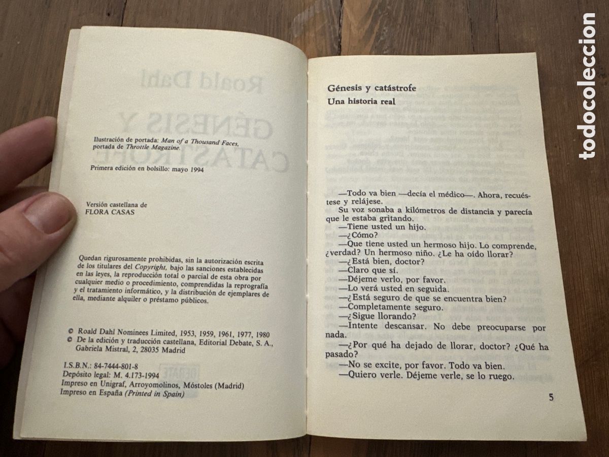 Libros antiguos: ROALD DAHL. GENESIS Y CATASTROFE. DEBATE - Foto 3