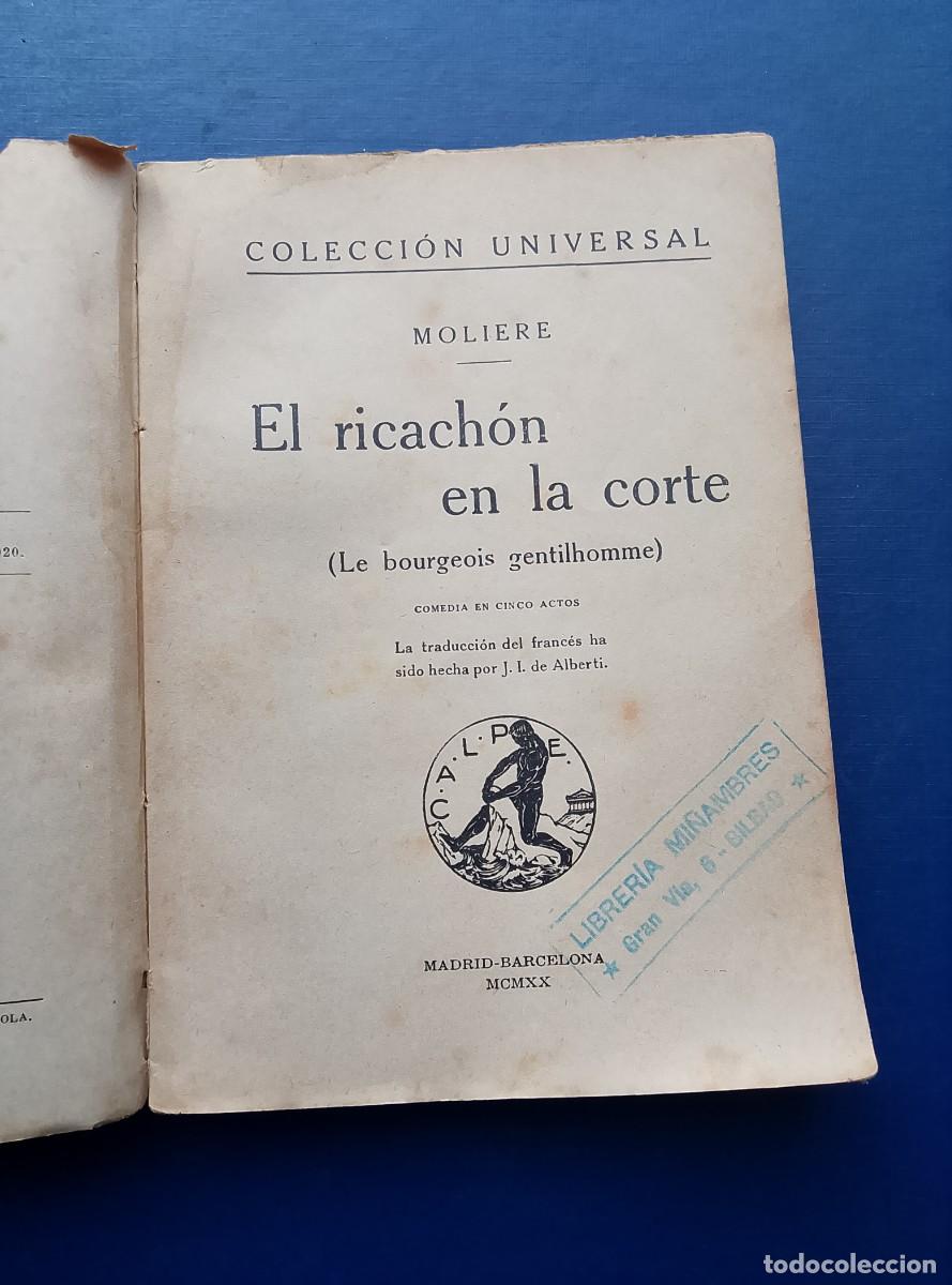 Libros antiguos: EL RICACHON EN LA CORTE .MOLIERE - Foto 3