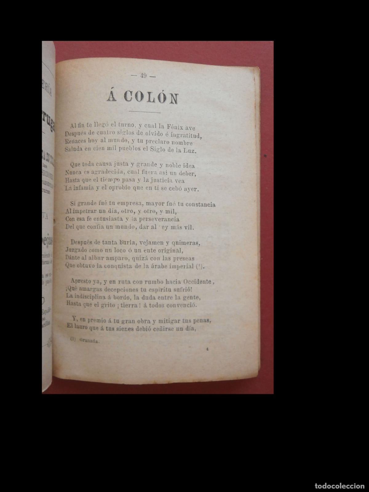 Libros antiguos: Centenario cuarto de Colon. J. Agramunt - Foto 2