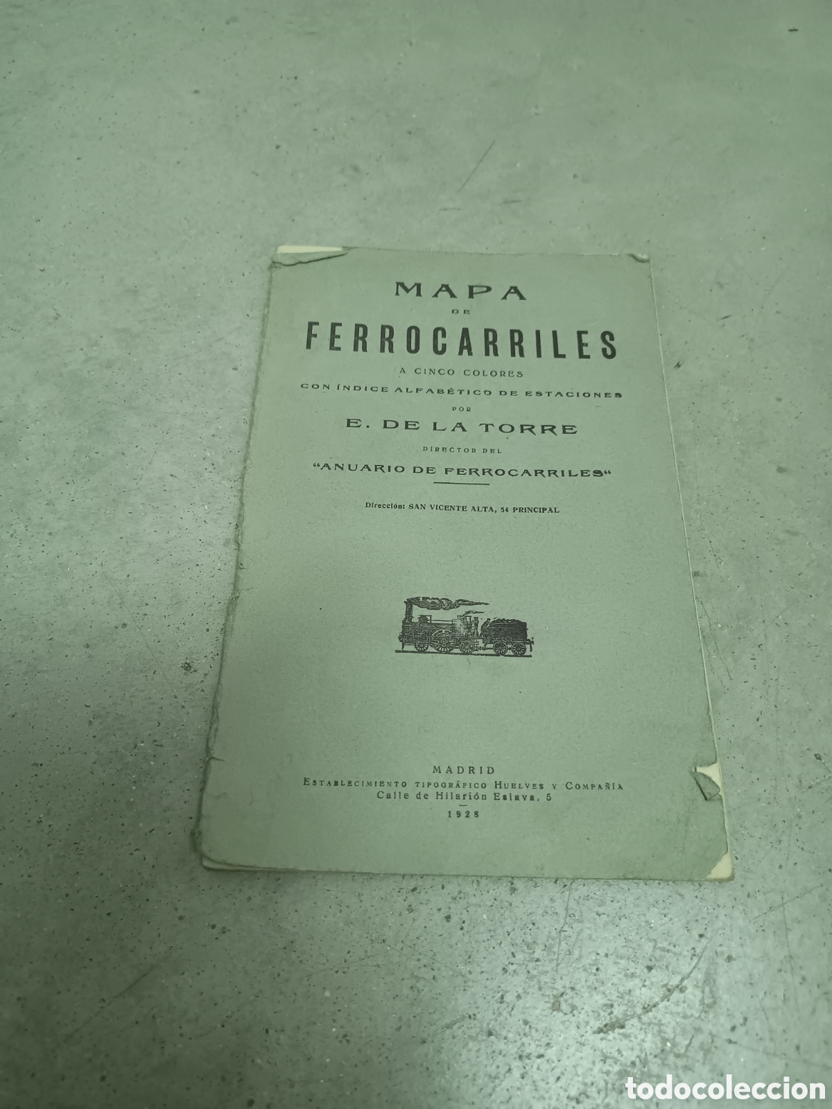 Libros antiguos: MAPA DE FERROCARRILES A CINCO COLORES - E. DE LA TORRE - MADRID 1928 - Foto 1