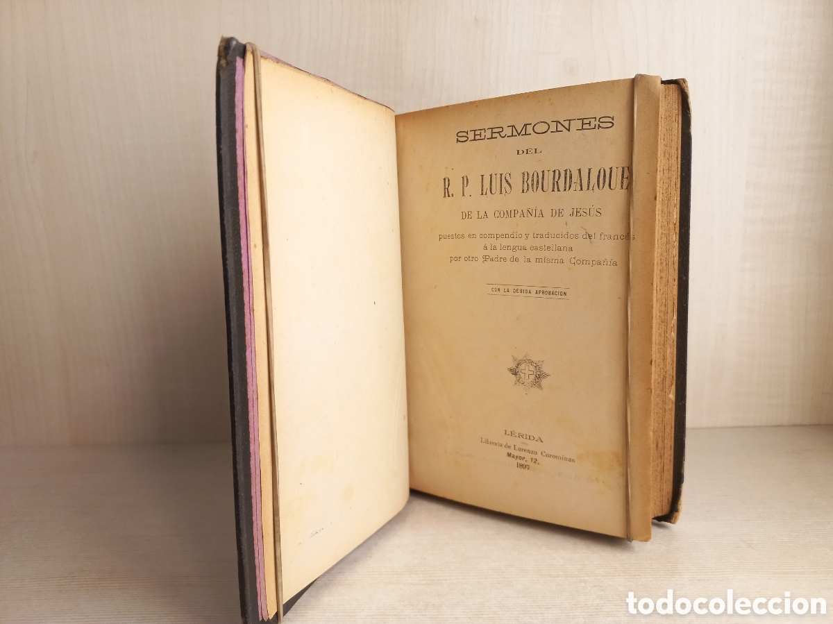 Libros antiguos: Sermones del Luis Bourdaloue. Colecci&oacute;n de Sermones. Sermones en Compendio. - Foto 4